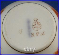 Antique KPM Berlin Porcelain Orange Scene Scenic Cup & Saucer Porzellan Tasse