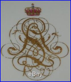 Antique KPM Berlin Porcelain Royal Kaiser Crown Monogram Plate Porzellan Teller