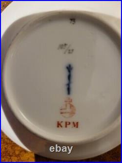 Antique KPM Berlin Porcelain Scenic Demitasse Jeweled Cup & Saucer. Germany