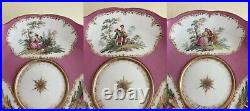 Antique KPM Berlin Watteau Hand Painted Porcelain Covered Tureen on the Plate