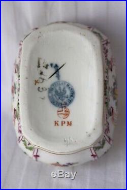 Antique KPM Berlin porcelain floral jewelry box 1849-1870