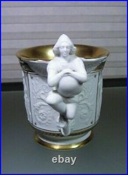 Antique KPM Bisque Gilt Allegorical Cup