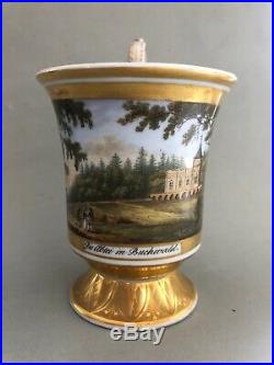 Antique KPM Cup Porcelain Meissen Cup Die Abtei in Buchwald