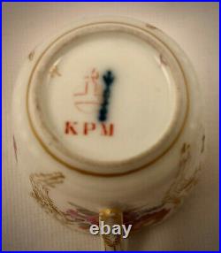 Antique KPM Demitasse Cup & Saucer, Neusierat Pattern