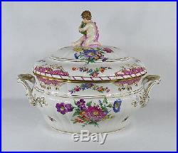 Antique KPM Germany Berlin Porcelain Soup Tureen with Platter Tray