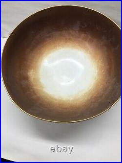 Antique KPM Germany Floral Leaves Gold Gilt Porcelain Large Footed Punch Bowl