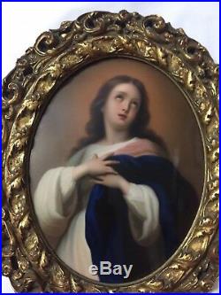 Antique KPM Germany Hand Painted Porcelain Plaque The Immaculate Conception
