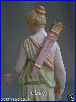 Antique KPM Greek Roman Goddess Luna Artemis Diane German porcelain figure