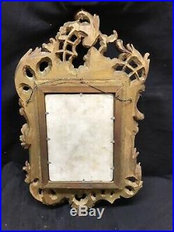 Antique KPM Hand Painted Porcelain Plaque in Very Ornate Carved Wood Frame
