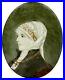 Antique KPM Hand Painted Portrait Plaque of Woman Head Scarf & Cross Necklace