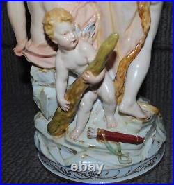 Antique KPM Hercules Omphale With Cherub Porcelain Figurine