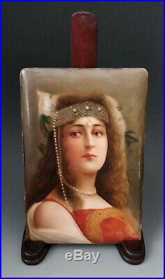 Antique KPM Hutschenreuther Porcelain Portrait Plaque Cleopatra Signed Wagner