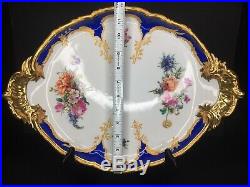 Antique KPM Neuzierat Porcelain Oval Serving Tray Platter Berlin Germany