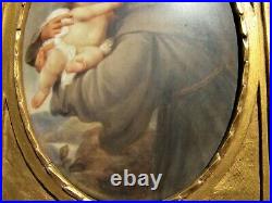 Antique KPM Painting Porcelain Plaque Hand Painted St Anthony With Baby