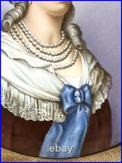 Antique KPM Porcelain 1837-1844 Hand Painted Marie Antoinette Portrait Plaque
