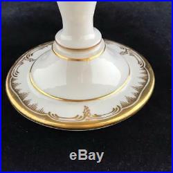 Antique KPM Porcelain Berlin 2 Piece Footed Plate Cake Stand w Primroses Gilding