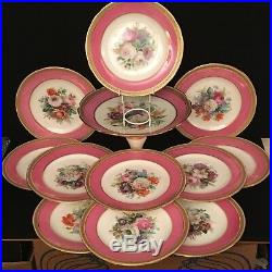 Antique KPM Porcelain Berlin Footed Cake Stand Comport with 11 matching Plates