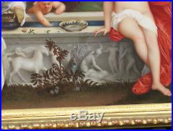 Antique KPM Porcelain Berlin plaque Rococo frame Titian Sacred Profane Love NUDE