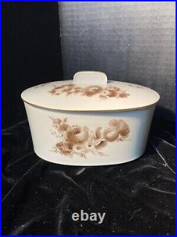 Antique KPM Porcelain Covered Bowl with Flowers, Germany