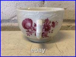 Antique KPM Porcelain Cup and Saucer with Pink Floral Decorations