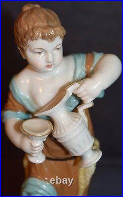 Antique KPM Porcelain Figure of a Girl Pouring Wine