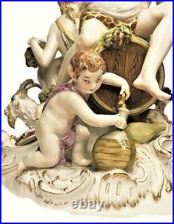 Antique KPM Porcelain Group of Bacchus and Aphrodite Feast, XIX Century