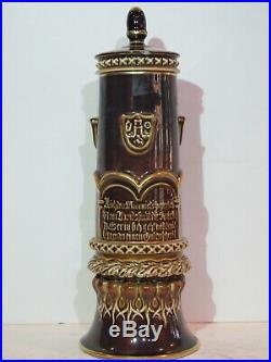 Antique KPM Porcelain Lidded Pokal or Humpen with German Symbols and Phrases