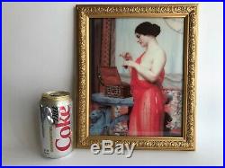 Antique KPM Porcelain Plaque Nude Lady With Gold Frame