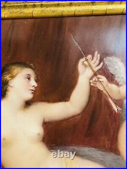 Antique KPM Porcelain Plaque Venus And Cupid Artist Signed 19c