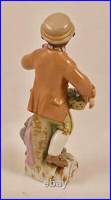 Antique KPM Royal Berlin Figurine, Boy with Rose
