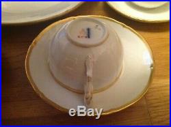Antique KPM Royal Berlin Porcelain (17 Piece Tea Set) White & Gold Trim c1880