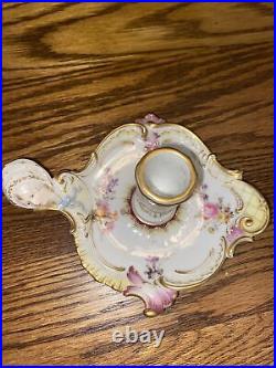 Antique KPM Royal Berlin Porcelain Chamber Stick with Maiden's Head Handle