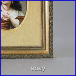 Antique KPM School Portrait Painting on Porcelain of Gypsy Girl Late 19th C