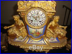 Antique KPM Sevres Porcelain Bronze Clock