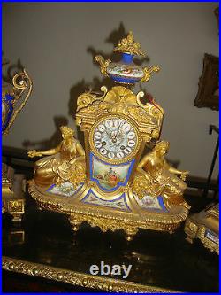 Antique KPM Sevres Porcelain Bronze Clock