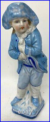 Antique KPM Style Berlin Germany Porcelain Figurine Blue Sailor