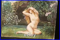 Antique KPM Style Plaque of a Nude Forest Beauty