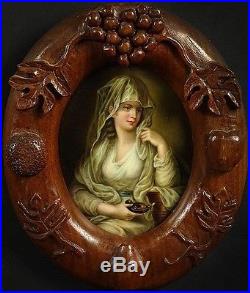 Antique KPM Style Porcelain Plaque'Lady as Vestal Virgin' Kaufmann painting #18