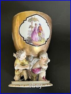 Antique KPM berlin porcelaine gilt figural chalice goblet