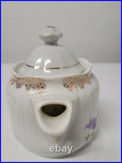 Antique KPM krister Porcelain Teapot with Hand Painted Floral Pattern