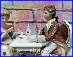 Antique KPM porzellan Dresden Style Couple Playing cards game Porcelain Figurine