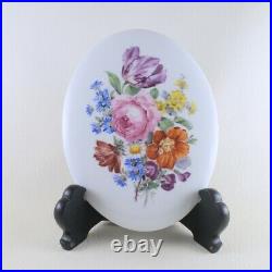 Antique KPM sz Berlin Impressed Mark Hand Painted Floral Plaque Oval 18th/19th C