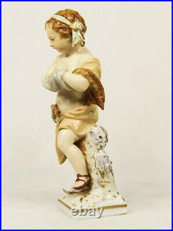 Antique Kpm Berlin Germany Porcelain Figurine Of Boy Ice Skater