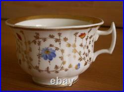 Antique Kpm Berlin Porcelain Cup And Saucer Hand Painted With Flowers Circa 1830