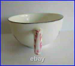 Antique Kpm Berlin Small Porcelain Cup And Saucer With Floral Puce Decoration