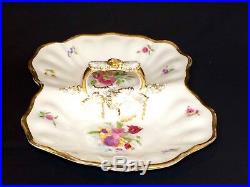 Antique Kpm Germany Gold Floral Art Porcelain China Dish Divided Serving Plate 1