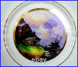 Antique Kpm Germany Porcelain Hand Painted Jungfrau Gold Rim 7 1/8 Plate 1900