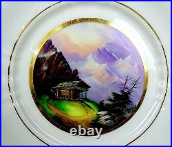Antique Kpm Germany Porcelain Hand Painted Jungfrau Gold Rim 7 1/8 Plate 1900