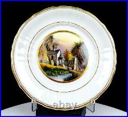 Antique Kpm Germany Porcelain Painted Verona Gold Rim 7 1/8 Plate 1900-1920