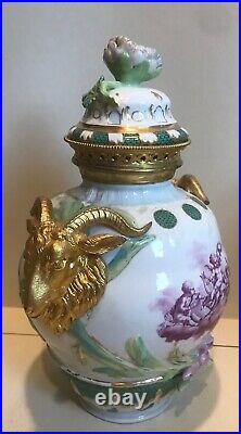 Antique Kpm Porcelain Bronze Mounted Urn With LID